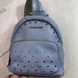 Michael Kors Erin Small Convertible Backpack Sky Blue Studded Leather